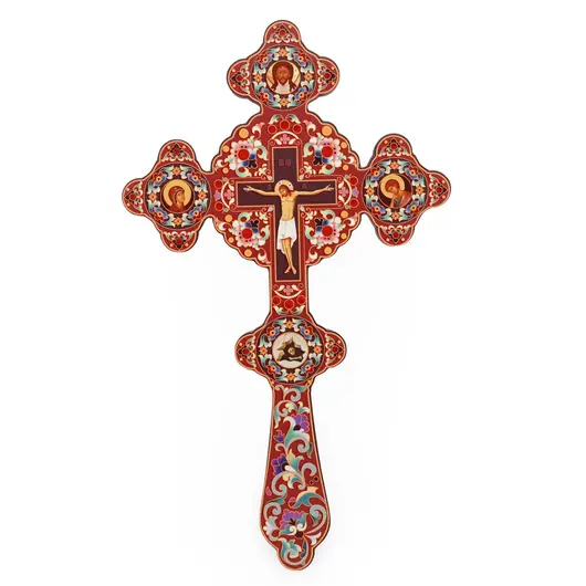 Cruce din Lemn cu Icoane si Iisus Rastignit – Model Traditional Bizantin