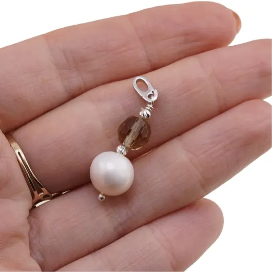 Pandantiv Zultanit sfere fatetate 7mm, Perle de cultura sfere 10mm si argint 925, imagine 4