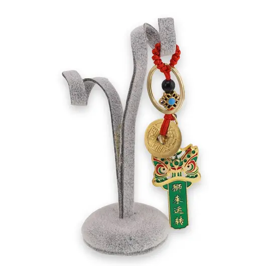 Breloc Feng Shui cu dragon verde si mantra pentru flux financiar, premium, imagine 2