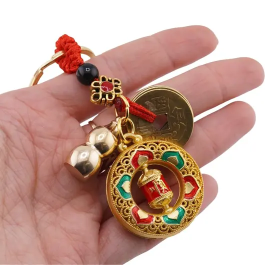 Breloc Feng Shui cu mantre tibetane, Wu lou si Morisca dorintelor, premium, imagine 3