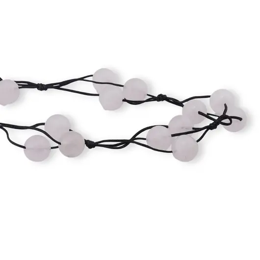 Colier confectionat manual pe snur Cuart sfere, 10mm, imagine 2