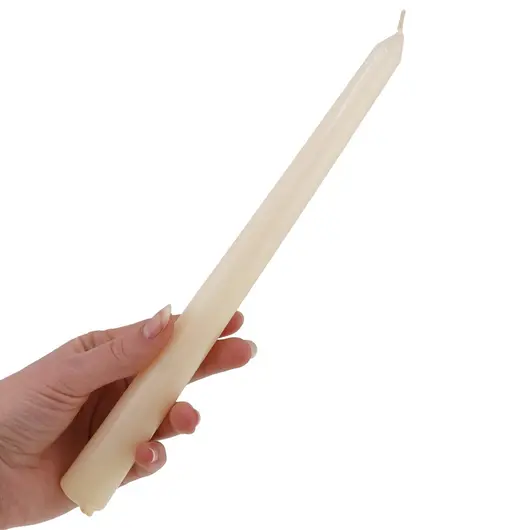 Lumanare conica din parafina, crem - 24cm, imagine 3