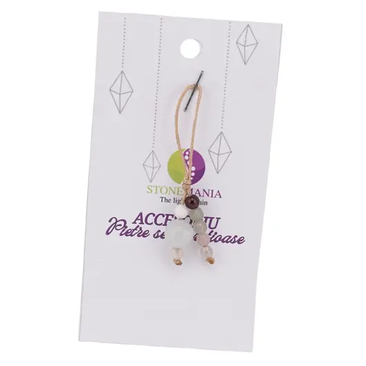 Accesoriu cu pietre semipretioase Acvamarin sfera 8mm si mix cristale 4mm