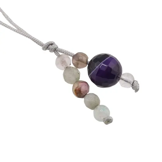 Accesoriu cu pietre semipretioase Agat mov sfera 8mm si mix cristale 4mm, imagine 2