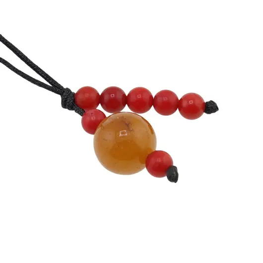 Accesoriu cu pietre semipretioase Calcit sfera 10mm si Coral rosu 4mm, imagine 2