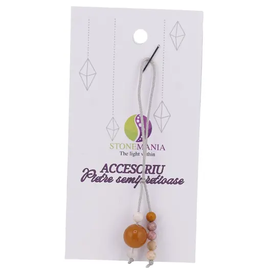 Accesoriu cu pietre semipretioase Calcit sfera 10mm si mix cristale 4mm, imagine 2