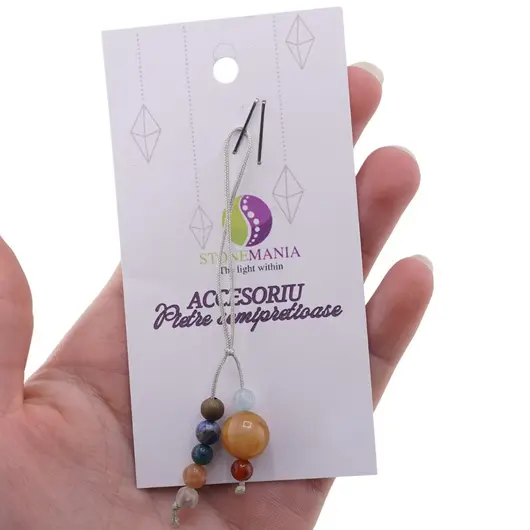 Accesoriu cu pietre semipretioase Calcit sfera 10mm si mix cristale 4mm, imagine 5
