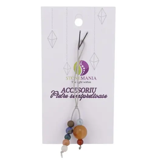 Accesoriu cu pietre semipretioase Calcit sfera 10mm si mix cristale 4mm