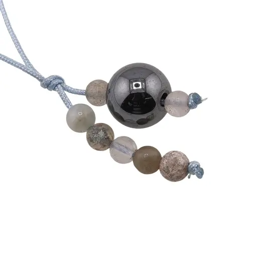 Accesoriu cu pietre semipretioase Hematit sfera 10mm si mix cristale 4mm, imagine 2
