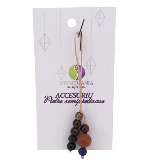 Accesoriu cu pietre semipretioase Jasp Oceanic sfera 10mm si mix cristale 6mm