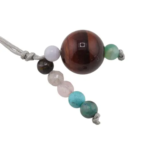 Accesoriu cu pietre semipretioase Ochi de taur sfera 10mm si mix cristale 4mm, imagine 2