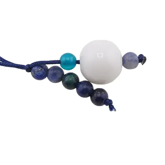 Accesoriu cu pietre semipretioase Onix alb sfera 10mm si mix cristale 4mm, imagine 3