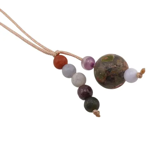 Accesoriu cu pietre semipretioase Unakit sfera 10mm si mix cristale 4mm, imagine 2