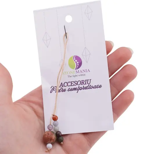 Accesoriu cu pietre semipretioase Unakit sfera 10mm si mix cristale 4mm, imagine 3