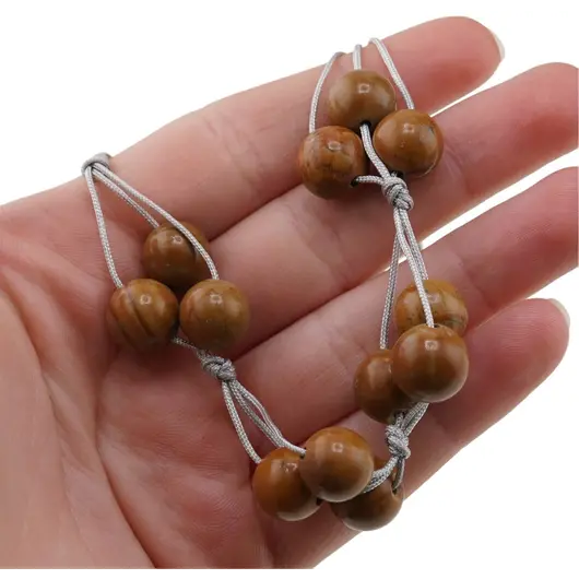 Colier confectionat manual pe snur cu Jasp Tiger skin sfere, 10mm, imagine 4