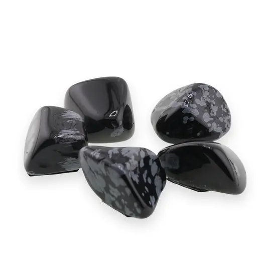Magnet Obsidian fulg de nea rulat, 20-25mm, imagine 2