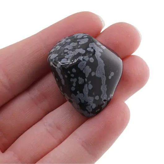 Magnet Obsidian fulg de nea rulat, 20-25mm, imagine 4