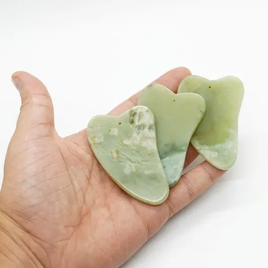 Piatra Gua Sha din Jad pentru masaj - 7cm