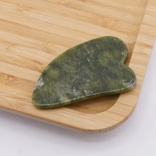 Piatra Gua Sha din Jad pentru masaj - 7cm [CLONE], imagine 3