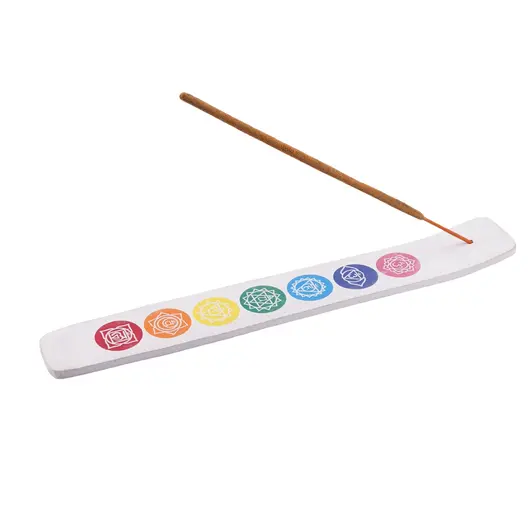 Suport ardere betisoare parfumate cu cele 7 chakre, alb - 25,5cm, imagine 2