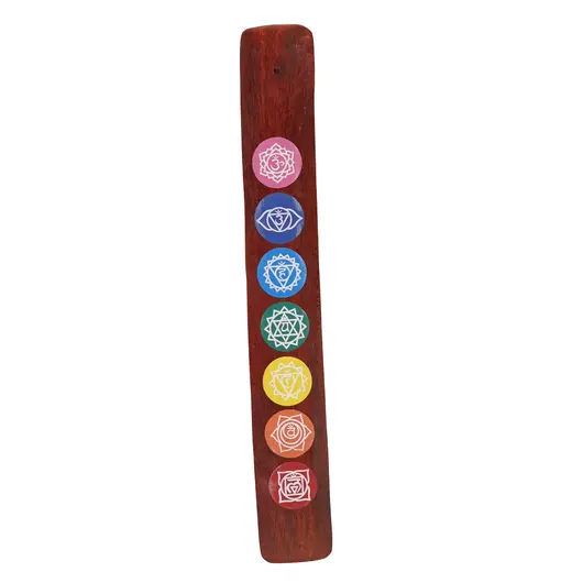 Suport ardere betisoare parfumate cu cele 7 chakre, maro - 25,5cm