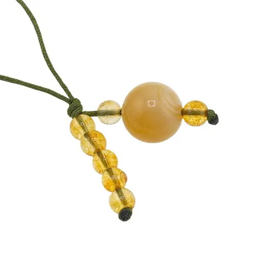 Accesoriu cu pietre semipretioase Agat galben sfera 10mm si Citrin 4mm, imagine 2