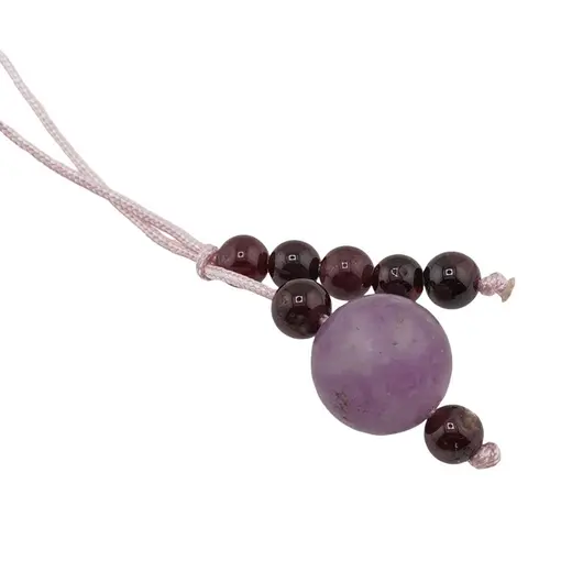 Accesoriu cu pietre semipretioase Lepidolit sfera 10mm si Granat 4mm, imagine 2