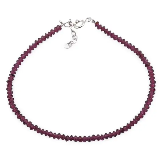 Bratara Granat Rhodolit discuri fatetate 3mm si argint 925