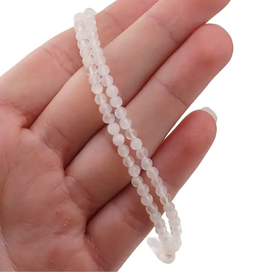 Colier Piatra Lunii sfere, 3-4mm, imagine 4