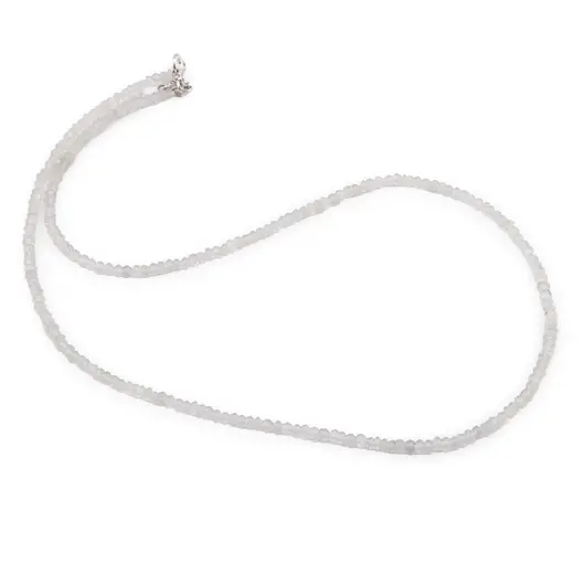 Colier Prasiolit discuri fatetate 3mm cu argint 925