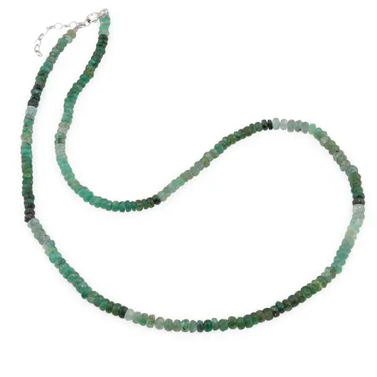 Colier Smarald discuri fatetate 3-4mm si argint 925