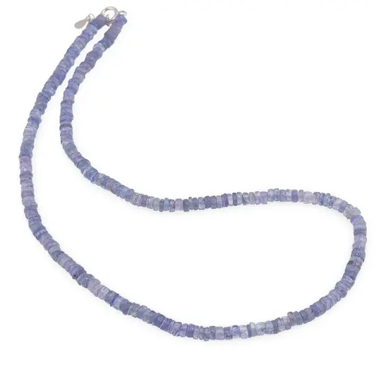 Colier Tanzanit discuri 5-6mm si argint 925