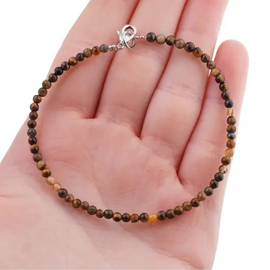 Bratara Ochi de tigru sfere, 2-3mm, imagine 3