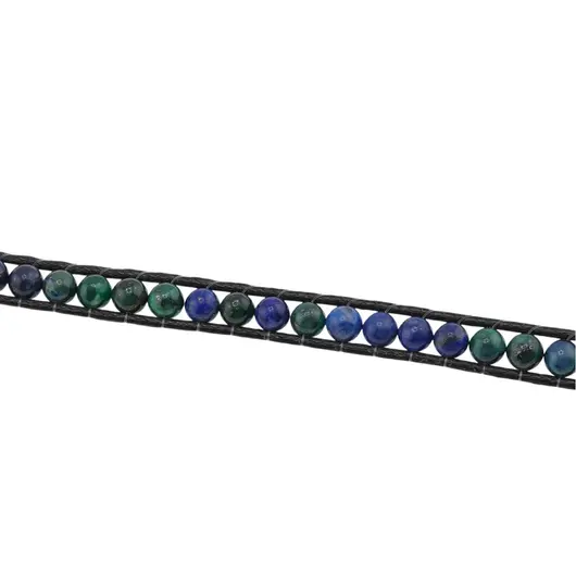 Bratara wrap tripla Azurit sfere, 4mm, imagine 4