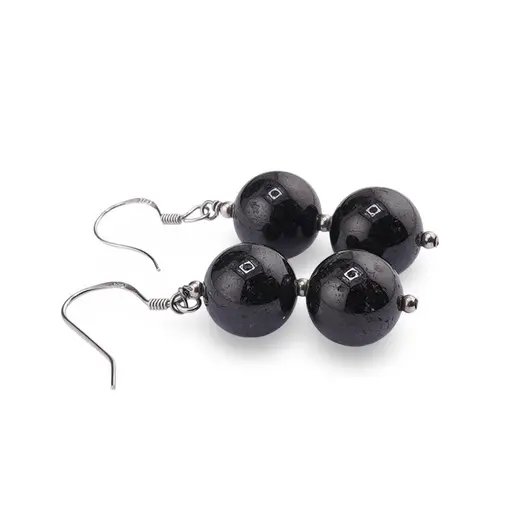 Cercei cu agatatoare Granat sfere 10mm si Argint 925, imagine 2