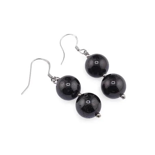 Cercei cu agatatoare Granat sfere 10mm si Argint 925
