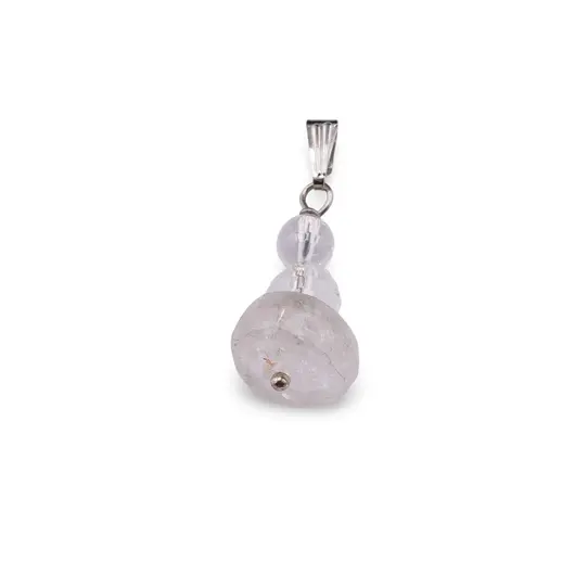 Pandantiv Cristal de stanca sfere fatetate 6-7mm si disc fatetat 12mm