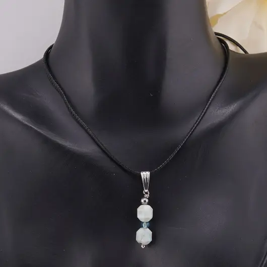 Pandantiv Larimar fatetat, 6mm, imagine 3