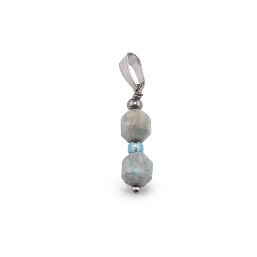 Pandantiv Larimar fatetat, 6mm