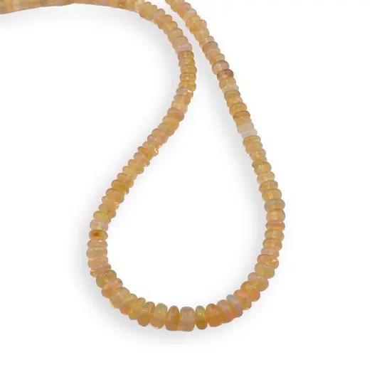 Colier Opal de foc rondele 4-6mm si argint 925, imagine 3