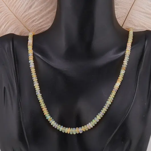 Colier Opal de foc rondele 4-6mm si argint 925, imagine 4