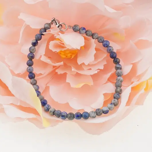 Bratara Lapis lazuli deschis sfere 4mm, imagine 2
