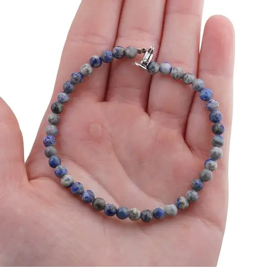Bratara Lapis lazuli deschis sfere 4mm, imagine 3