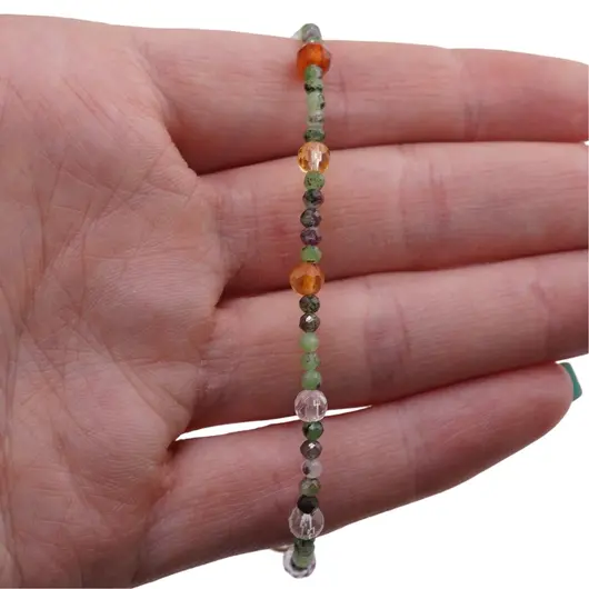 Bratara Rubin in Zoisit sfere fatetate 2mm si Mix cristale 4mm cu Argint 925, imagine 3