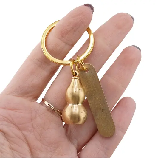 Breloc amuleta Feng Shui Wu Lou si tablita pentru protectie, 75mm, imagine 3