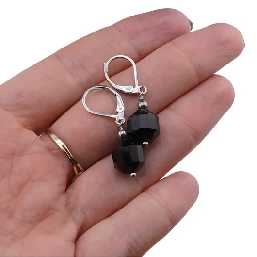 Cercei cu agatatoare Onix fatetat 10mm, imagine 4