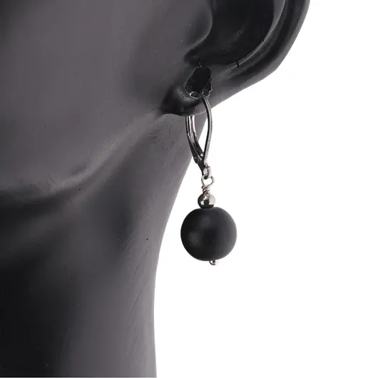Cercei cu agatatoare onix negru mat, imagine 2
