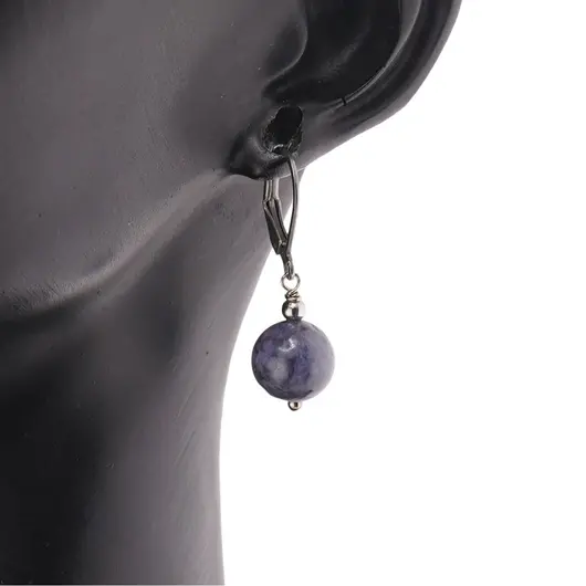 Cercei cu agatatoare Safir sfere 10mm, imagine 2