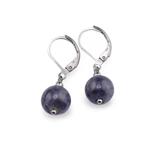 Cercei cu agatatoare Safir sfere 10mm