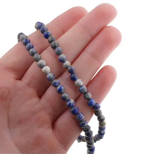 Colier Lapis lazuli deschis sfere 4mm, imagine 3